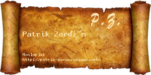 Patrik Zorán névjegykártya